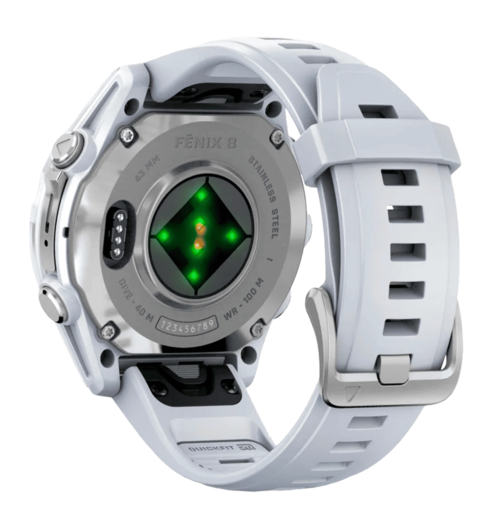 Спортивний годинник Garmin Fenix 8 43mm AMOLED Silver with Whitestone Silicone Band (010-02903-00)