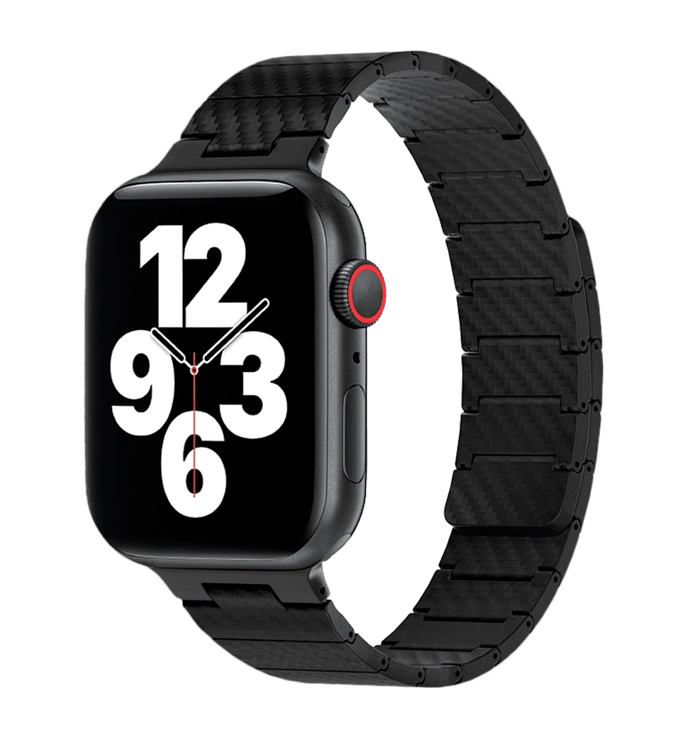 Ремінець Wiwu для Apple Watch 42/44/45/49mm Carbon Fiber pattern magnetic watch band Black