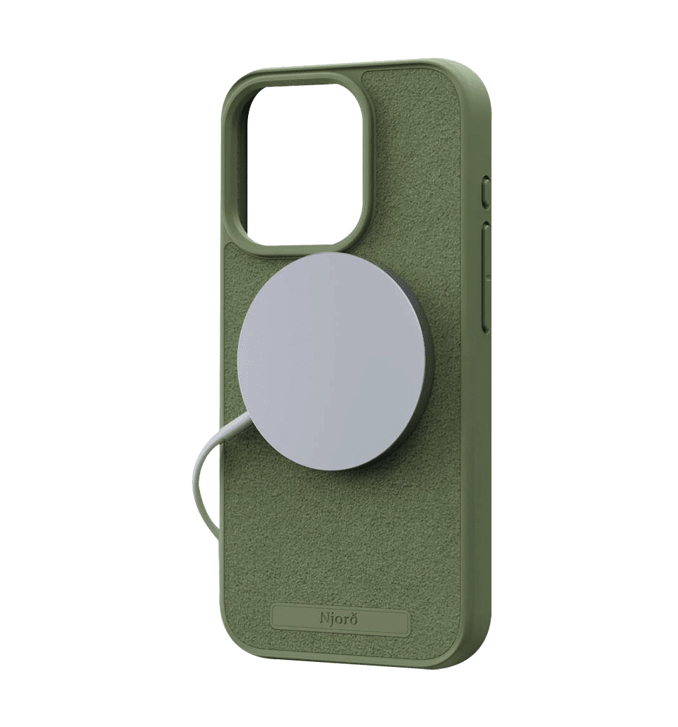 Чехол Njord Suede MagSafe Case Olive для iPhone 15 Pro (NA53SU06)