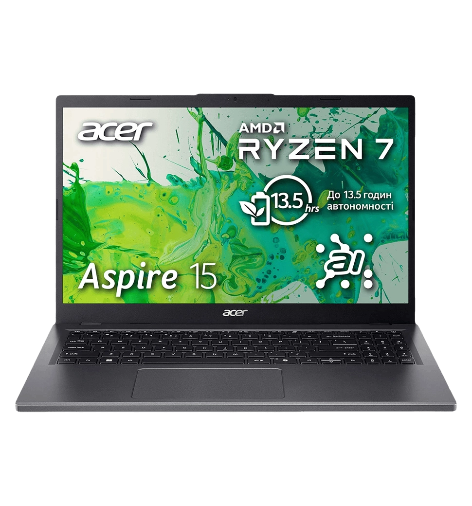 Ноутбук 15,6" Acer Aspire 15 A15-41M (NX.KXAEU.00C) AMD R5 8640HS/16/512/UMA/DOS/Steel Gray