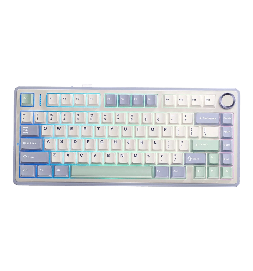 Игровая клавиатура AULA F75 Gasket Greywood V3 switch Hot-Swap, PBT, 2.4G wireless, BT, white