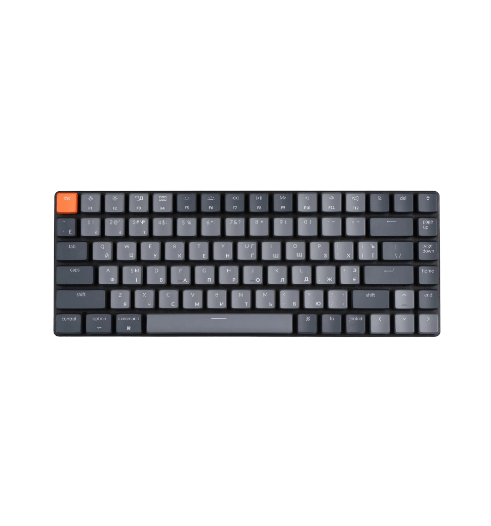 Клавіатура механічна K3 84Key, Optical Blue, BT/USB-A, Hot-swap, Low Profile, EN/UKR, White LED, Чор