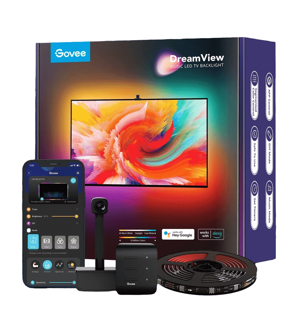 Набор адаптивной подсветки Govee H6199 DreamView T1 TV Backlight 55-65', RGBIC, WI-FI/Bluetooth, чор