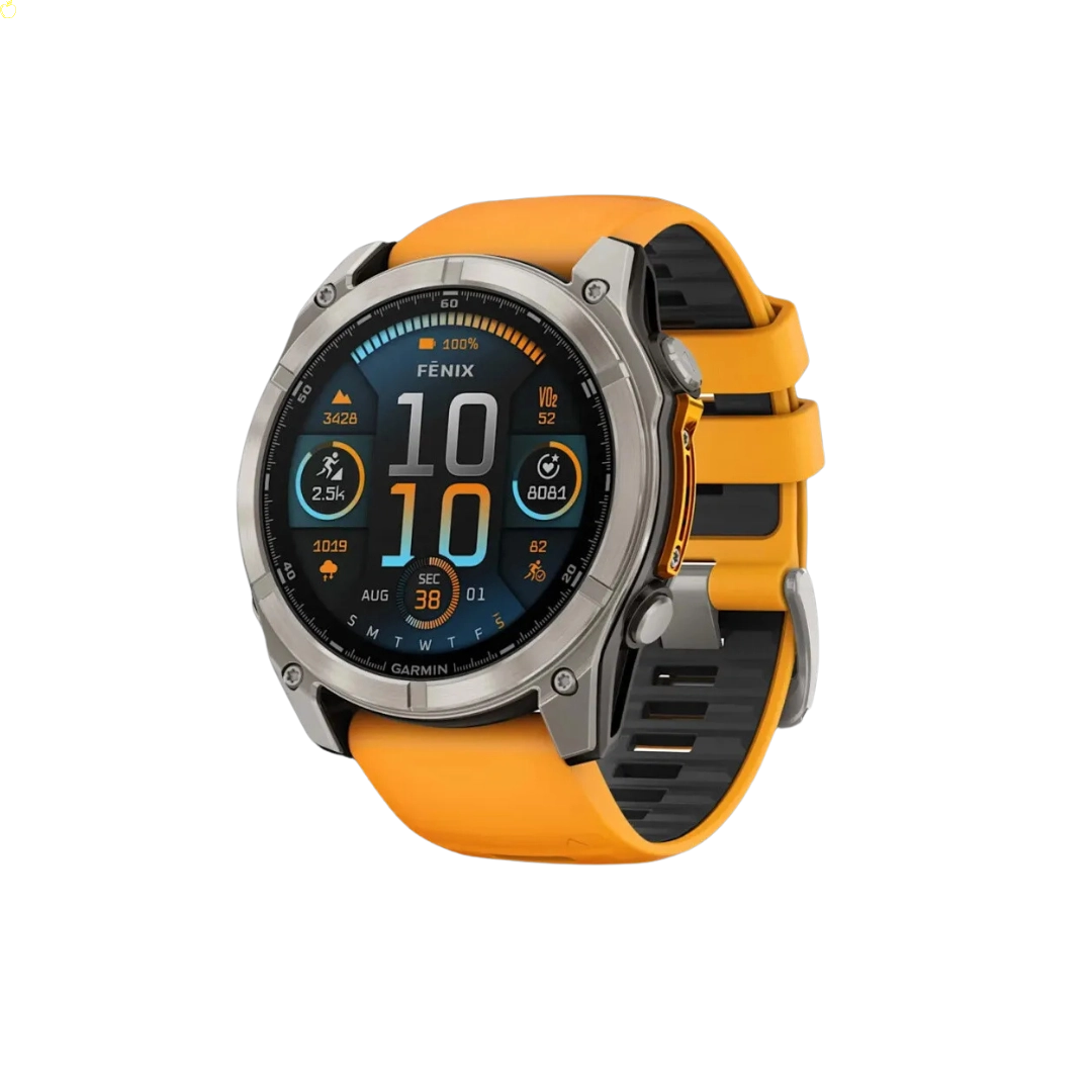 Garmin Fenix 8 51mm AMOLED Sapphire Titanium with Spark Orange/Graphite Silicone Band (010-02905-11)