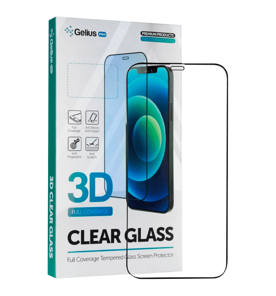 Защитное стекло Gelius Pro 3D до мобільного телефона iPhone 12/12 Pro, Чорний