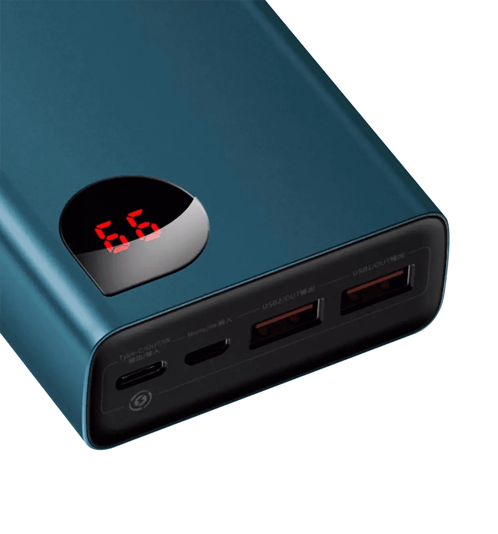 Пауэрбанк Baseus Adaman Metal Digital Display 20000mAh 65W Blue (PPIMDA-D03)