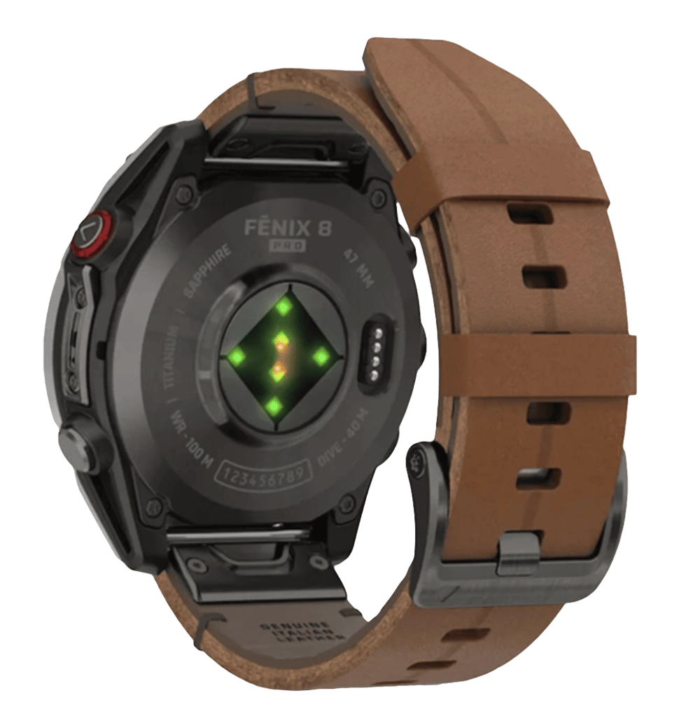 Смарт-часы Garmin Fenix 8 Pro (47 mm) AMOLED Sapphire, титан Carbon Gray DLC с кожаным ремешком (010-03198-40)