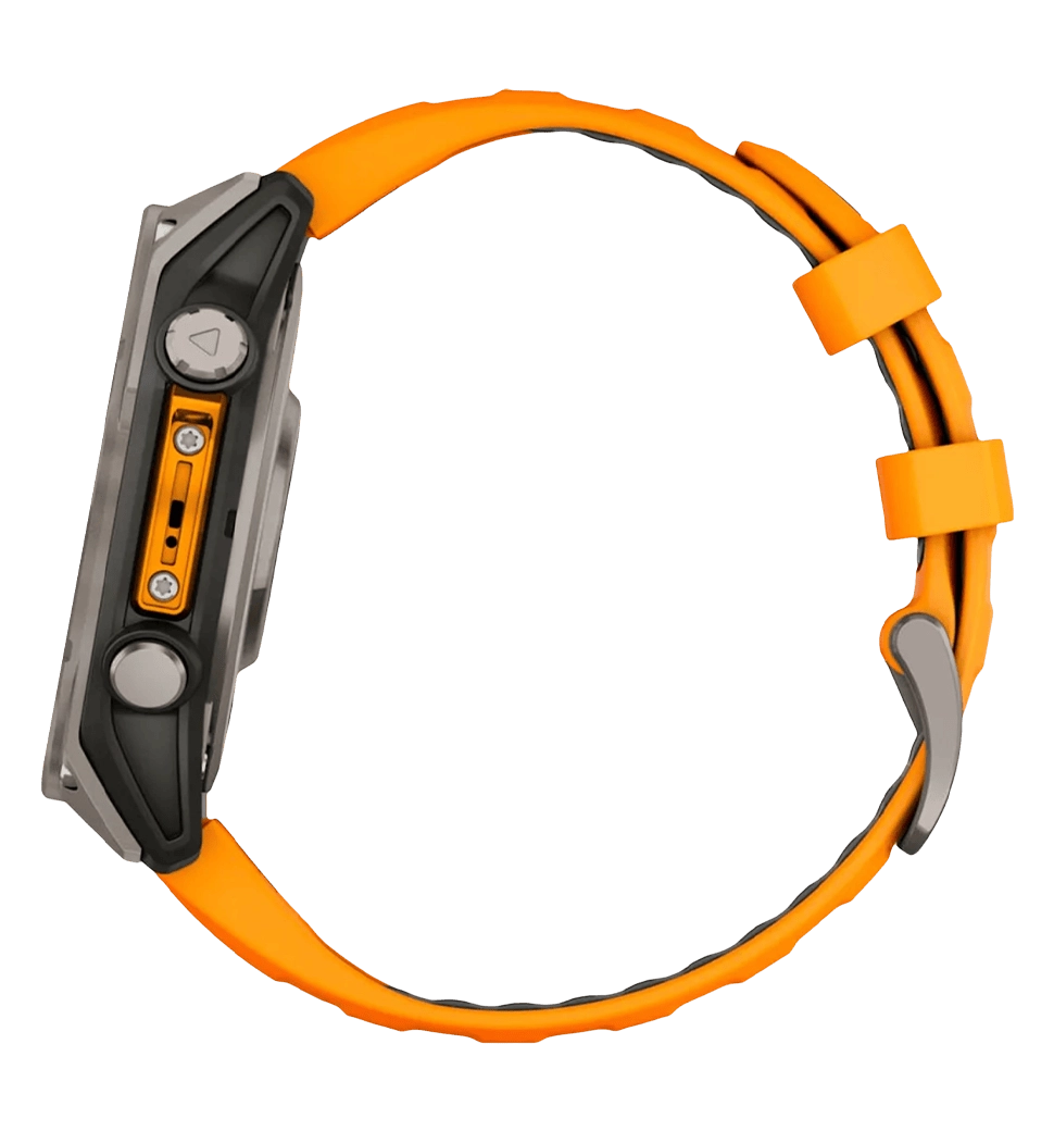Спортивные часы Garmin Fenix 8 51mm AMOLED Sapphire Titanium w. Spark Orange/Graphite Silicone Band (010-02905-10/11) UA