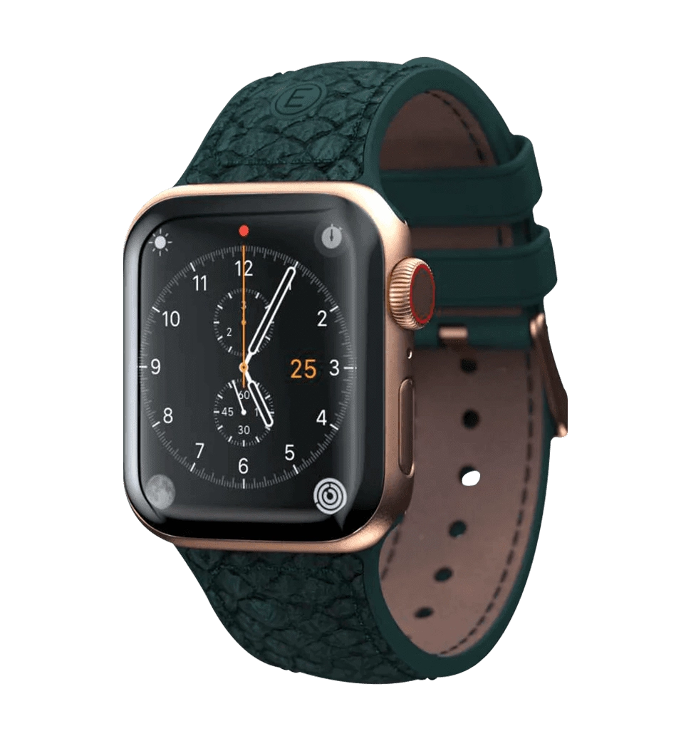 Ремешок Njord Salmon Leather Strap Dark Green для Apple Watch 45mm/44mm (SL14122)