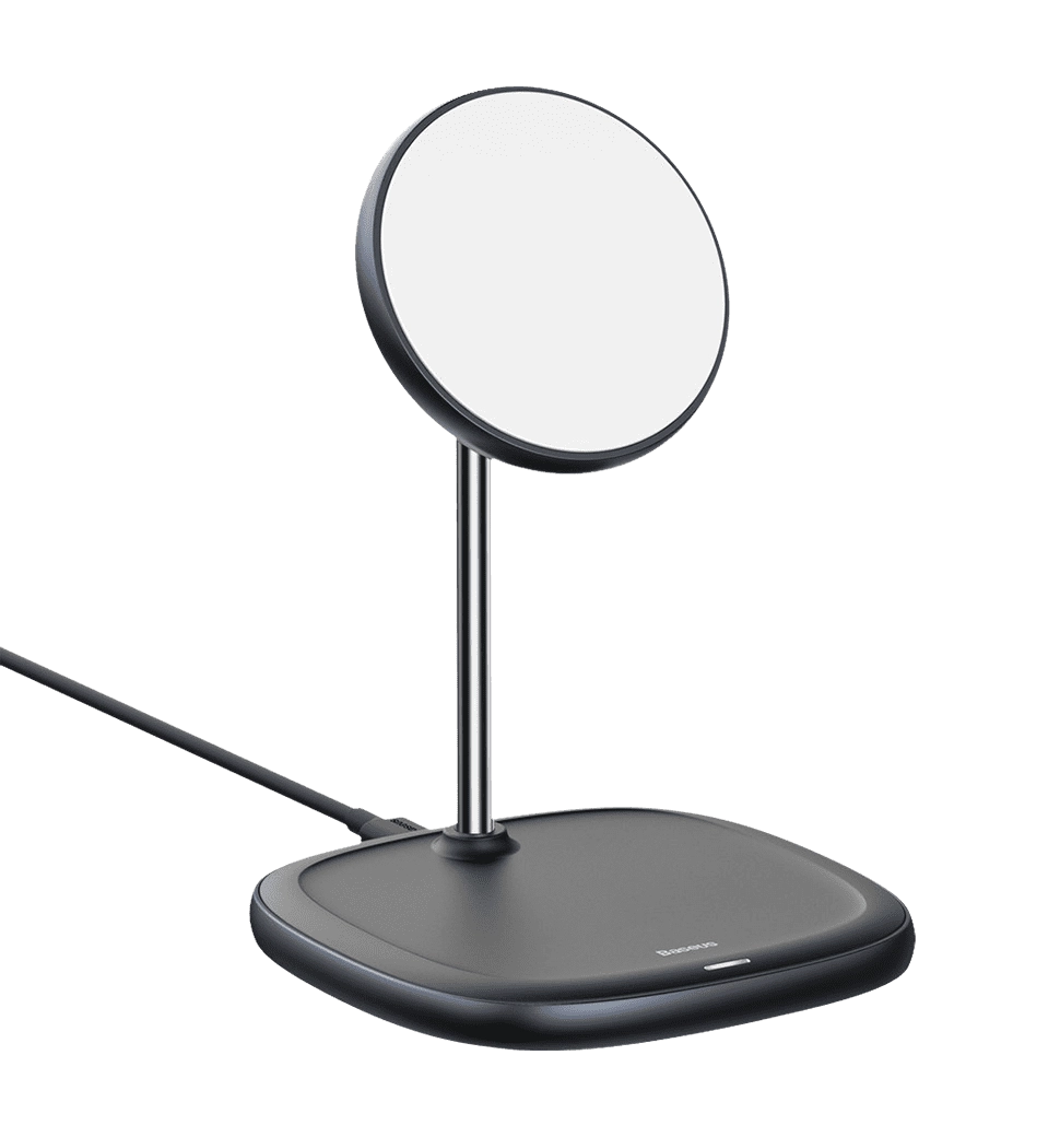 БЗП Baseus Swan Magnetic Desktop Bracket Wireless Charger iPhone 12 Black (WXSW-01)