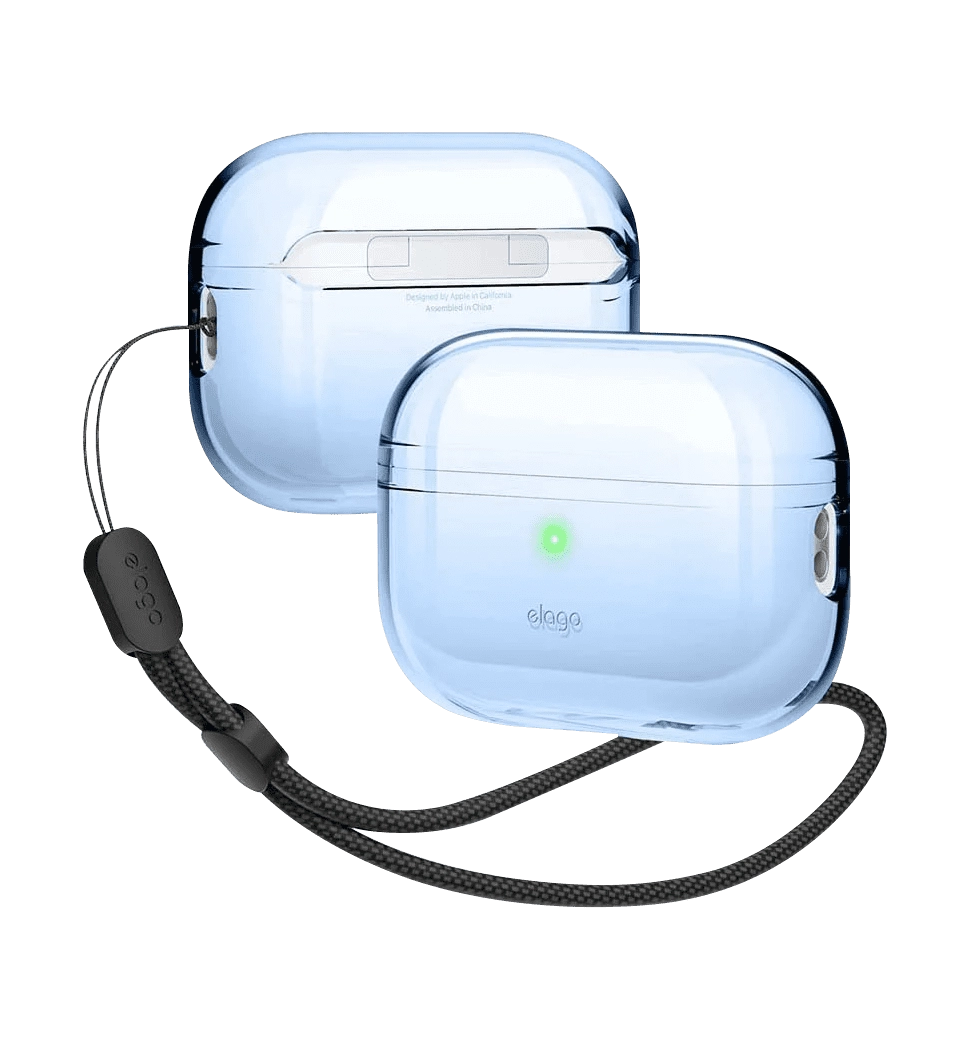 Чохол Elago Clear Case with Nylon Lanyard Aqua Blue for Airpods Pro 2nd Gen (EAPP2CL-BA+ROSTR-ABL)