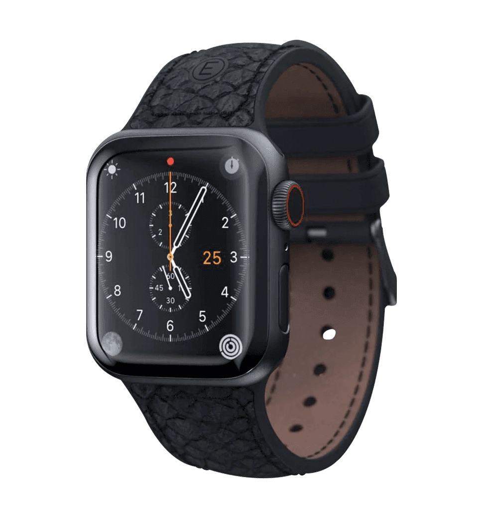 Ремешок Njord Salmon Leather Strap Dark Grey для Apple Watch 45mm/44mm (SL14120)