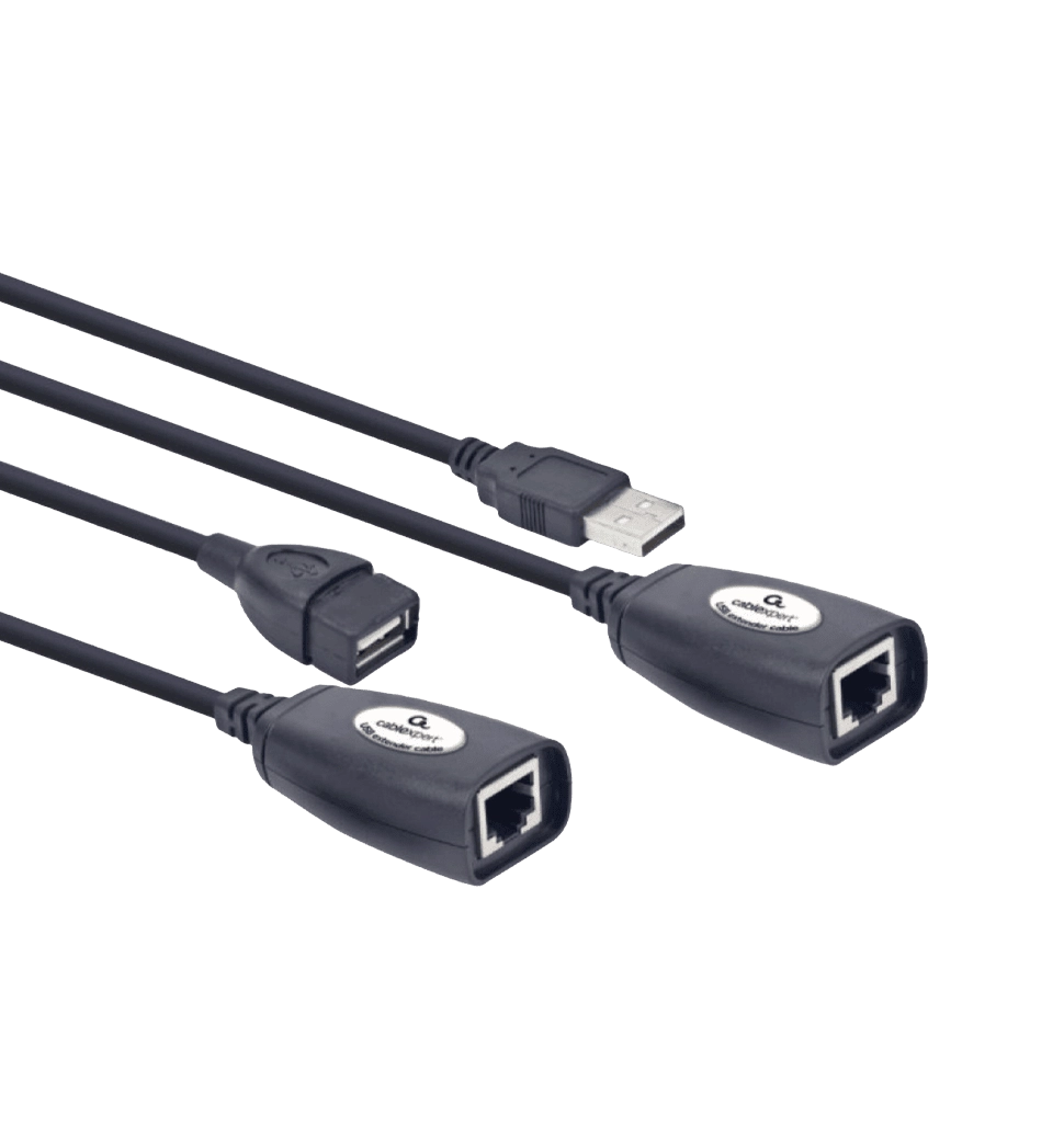 Удлинитель Cablexpert UAE-30M по витой паре, USB 1.1, до 30 м, черный цвет
