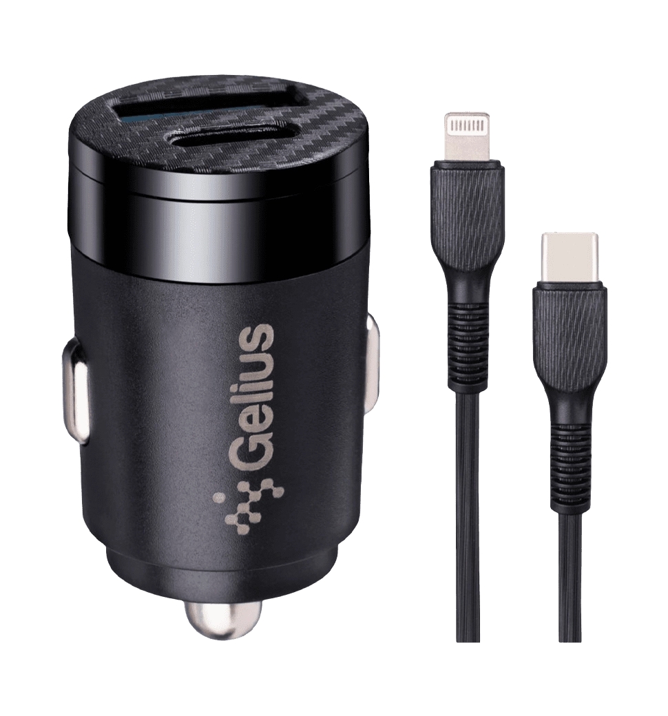 АЗП Gelius Pro Inch Twix GP-CC010L USB+Type-C QC/PD (30 Watt) + Кабель Type-C - Lightining