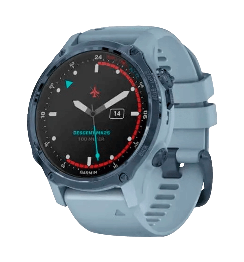 Спортивний годинник Garmin Descent Mk2S Mineral Blue with Sea Foam Silicone Band (010-02403-07) UA