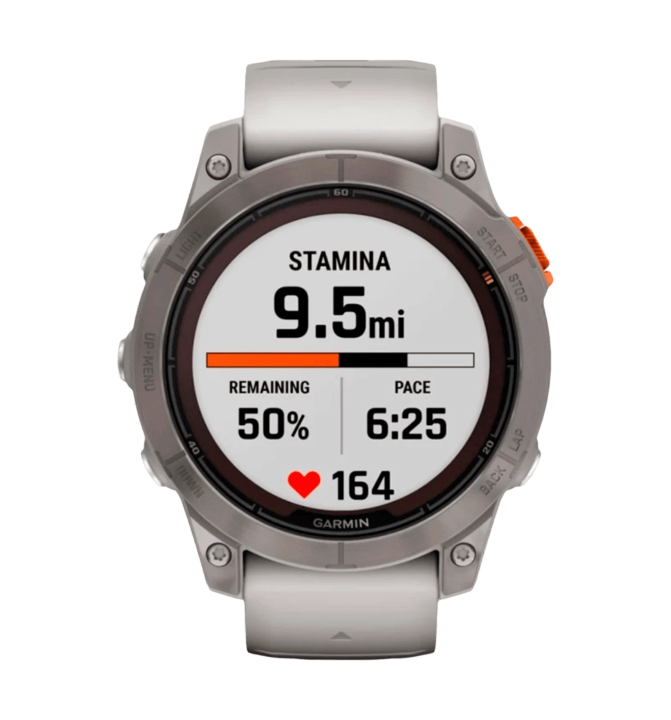 Смарт-часы Garmin Fenix 7 Pro Sapphire Solar Titanium w. Fog Gray/Ember O. Band (010-02777-20/21) UA