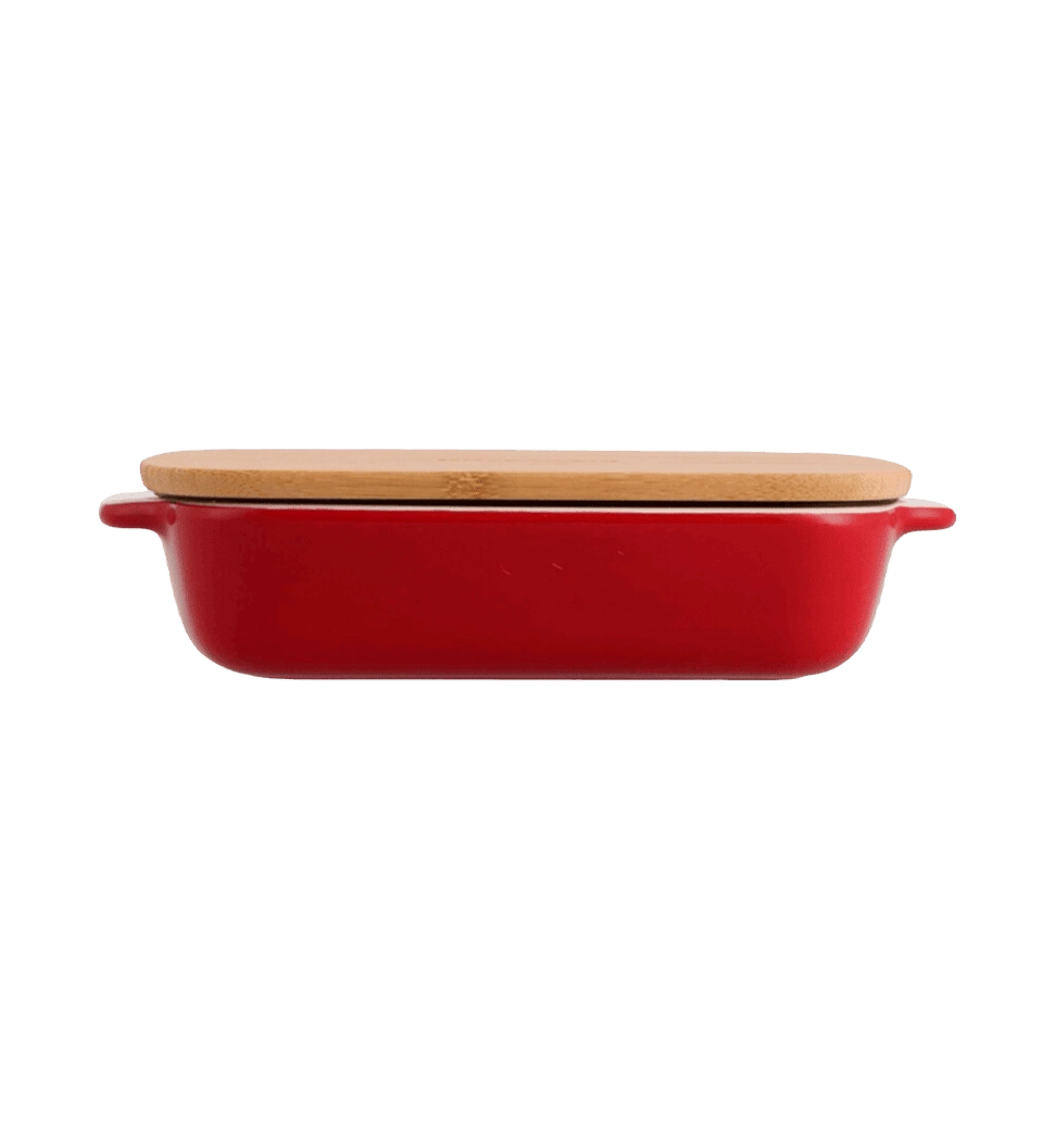 Форма для випічки з кришкою KitchenAid керамогранітна, 8,8х24,8х40,4 см, 3,8 л, колір червоний (CC00
