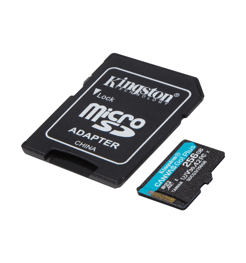 Карта памяти Kingston Canvas Go Plus 256Gb 10 A2 V30 Adapter SD (R170MB/s, W90MB/s)