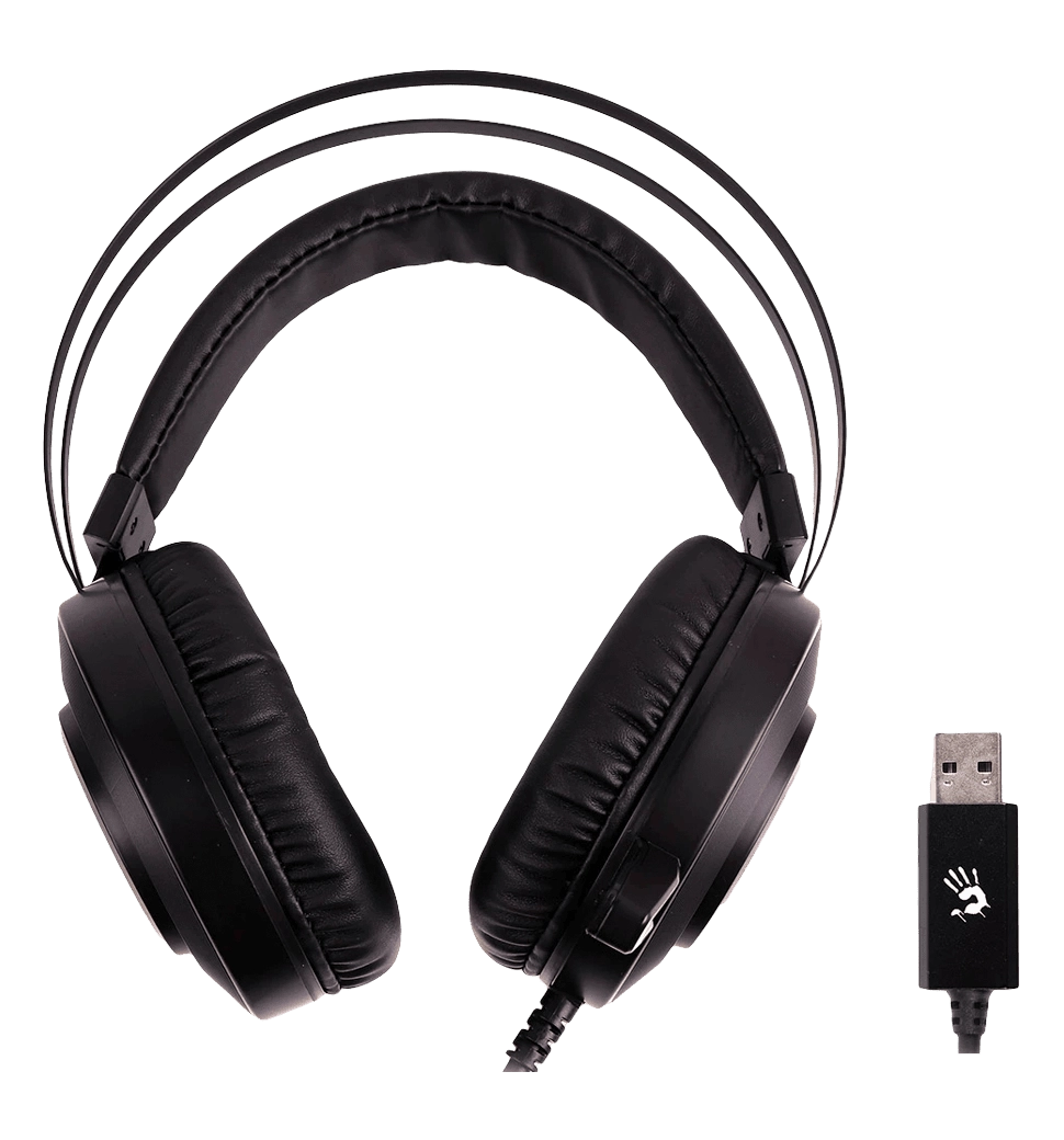 Гарнітура ігрова Bloody G521 з підсвічуванням, USB, колір чорний
