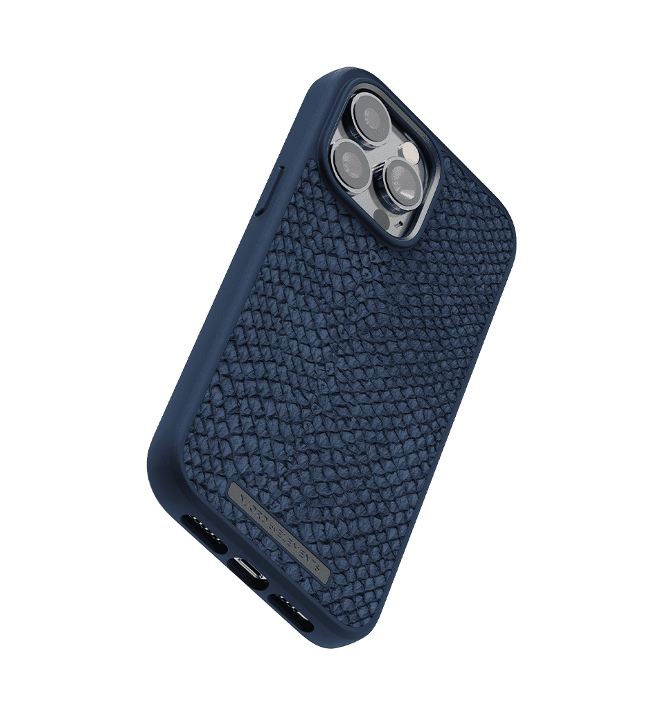Чохол Njord Salmon Leather MagSafe Case Blue for iPhone 14 Pro (NA43SL01)