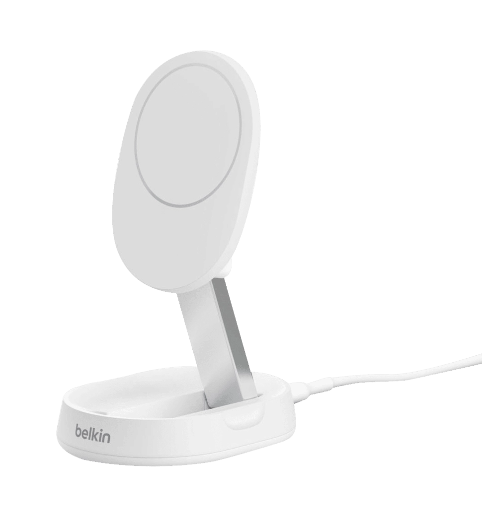 Бездротовий ЗП Belkin Magnetic Stand Qi2,15W White (WIA008BTWH)