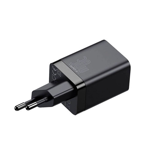 Адаптер Baseus Super Si Pro Quick Charger Type-C+USB 30W Black (CCSUPP-E01)