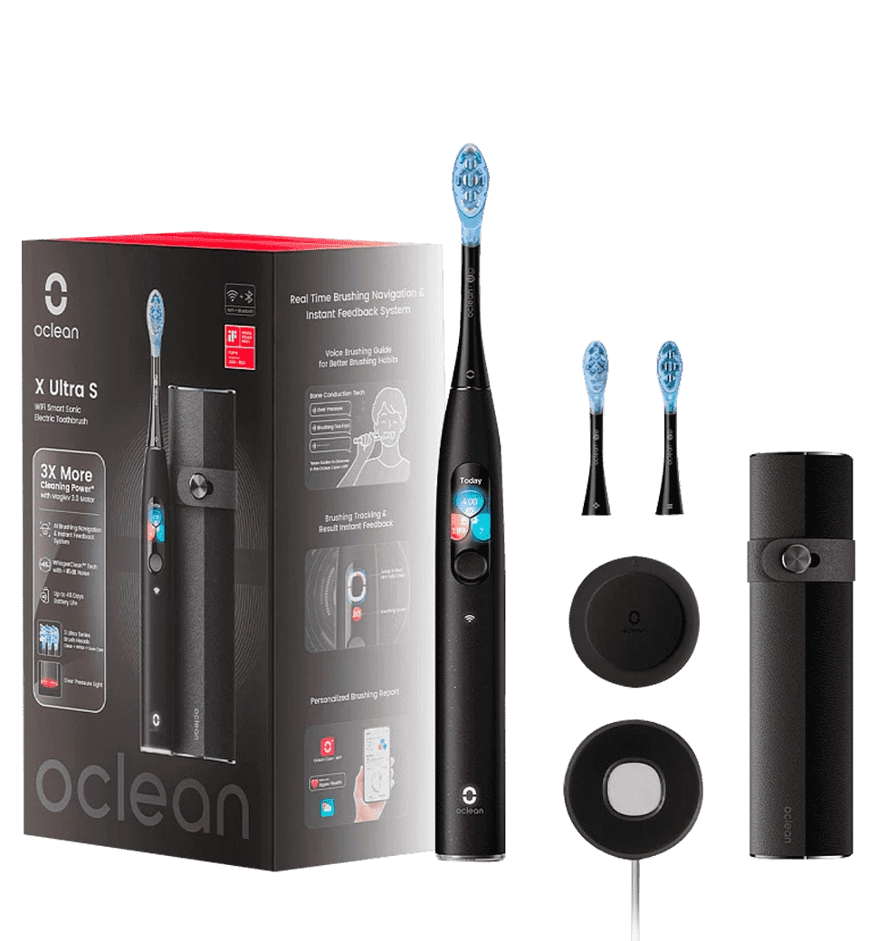 Умная зубная електрощетка Oclean X Ultra Set Black (OLED) (6970810553499)