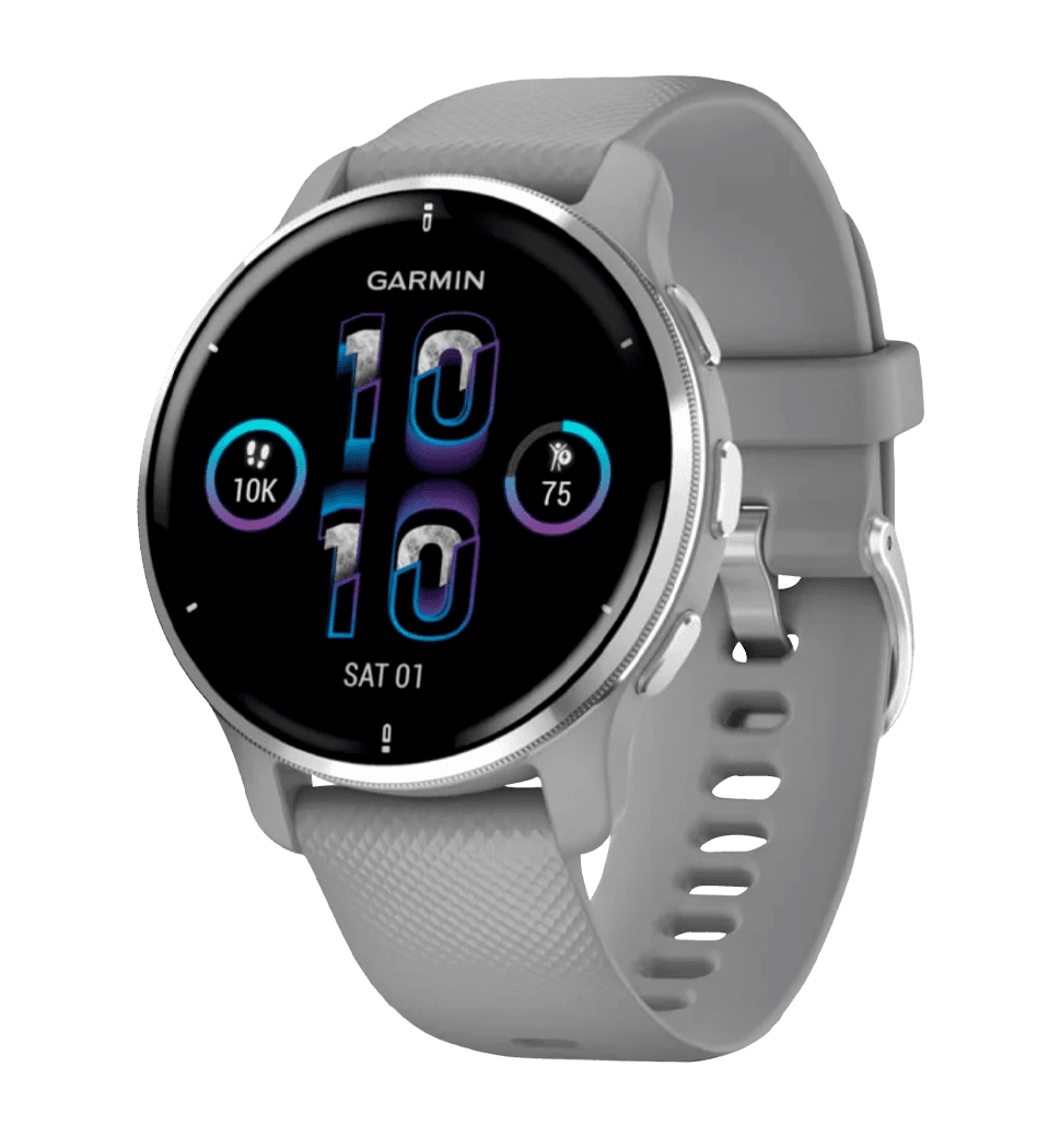 Garmin Venu 2 Plus Silver S. Steel Bezel w. Powder G. Case and S. Band (010-02496-00/10)
