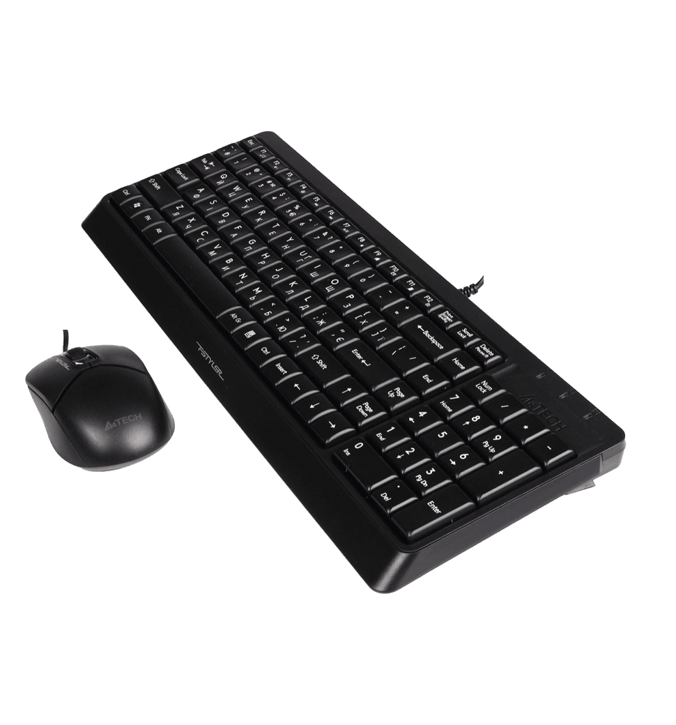 A4Tech Fstyler F1512 , комплект дротовий клавіатура з мишою, USB, чорний колір