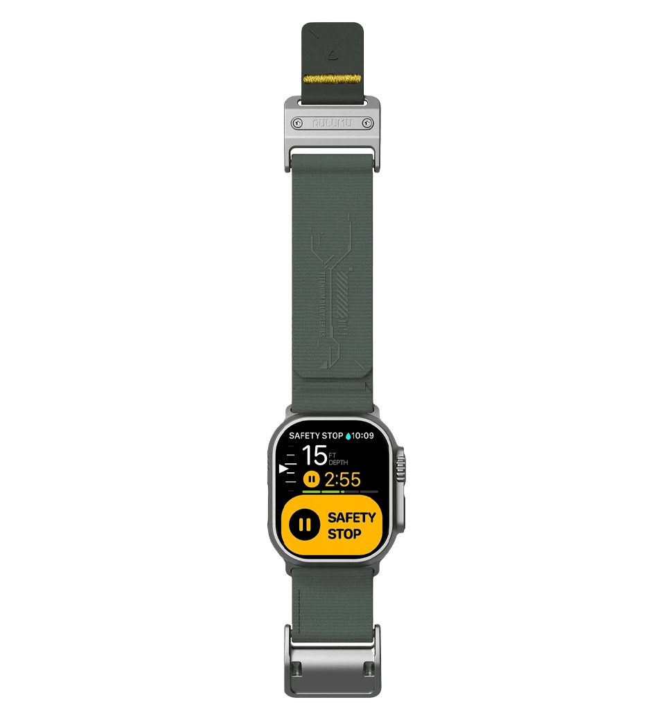 Ремінець AULUMU A11 band for Apple Watch,  Silver buckle+Orange Strap silver+misty green A11-NL-SL-OG