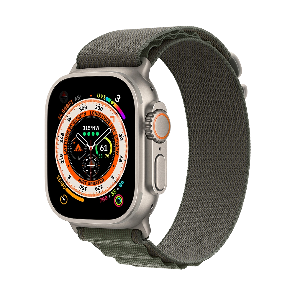 Смарт-годинник Apple Watch Ultra 49mm Titanium Case with Green Alpine Loop - Large (MQFP3)