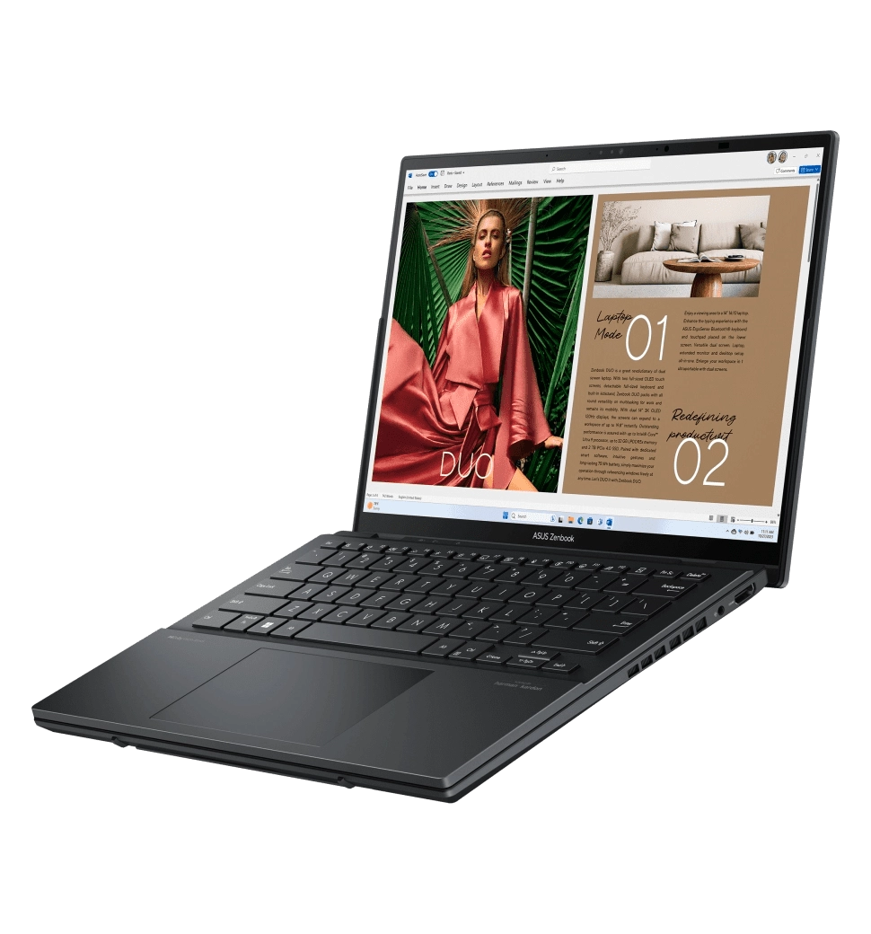 Ноутбук 14" ASUS Zenbook Duo UX8406MA-QL048W/Intel Ultra 7-155H/16GB/1TB SSD/Intel Arc/W11/Gray/Bag+Stylus