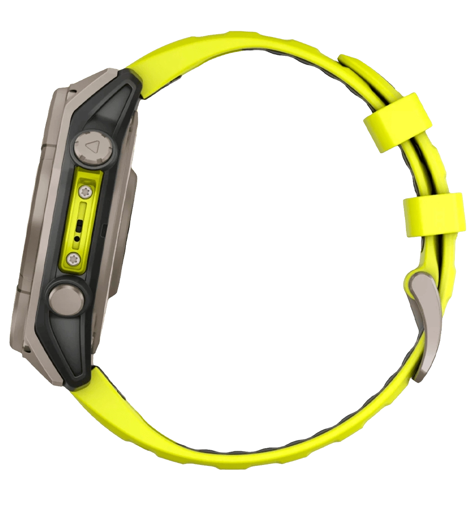 Спортивные часы Garmin Fenix 8 51mm Solar Sapphire Titanium w. Amp Yellow/Graphite Silicone Band (010-02907-20/21) UA