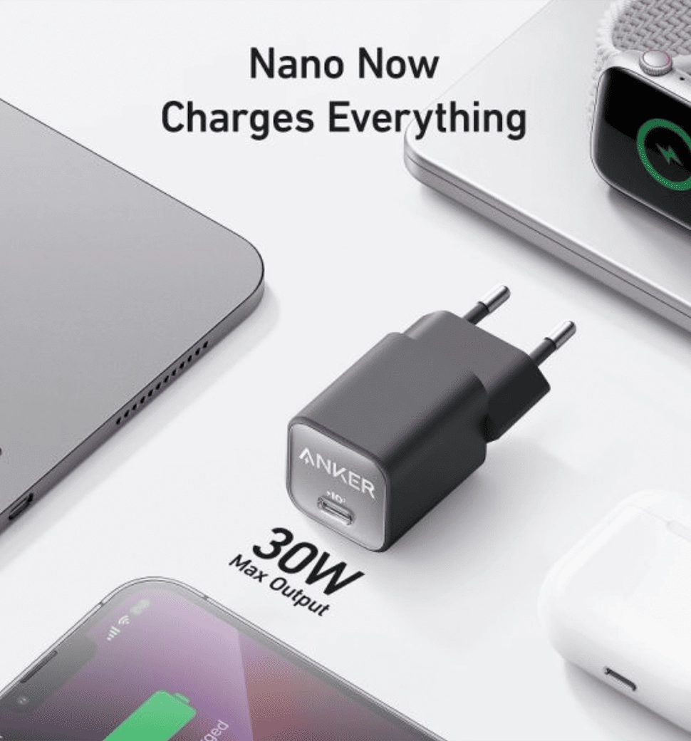 Адаптер ANKER PowerPort 511 Nano III - 30W USB-C (Белый)