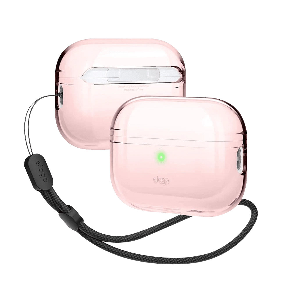 Чехол Elago Clear Case with Nylon Lanyard Lovely Pink for Airpods Pro 2nd Gen (EAPP2CL-BA+ROSTR-LPK)