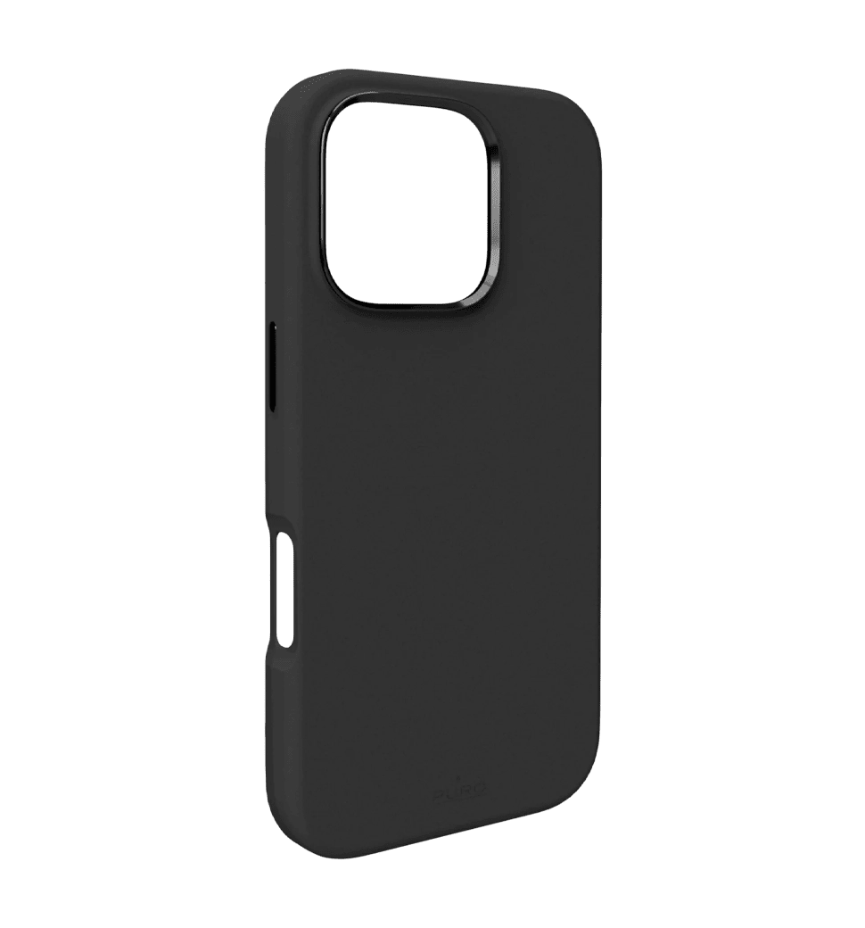 Чехол Puro Liquid Silicon Cover "ICON MAG PRO" with Magsafe, iPhone 16 Pro, black PUIPC16P61ICONMPBL