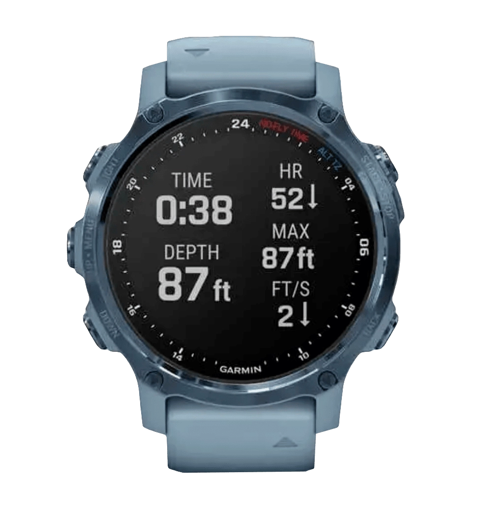 Спортивний годинник Garmin Descent Mk2S Mineral Blue with Sea Foam Silicone Band (010-02403-07) UA