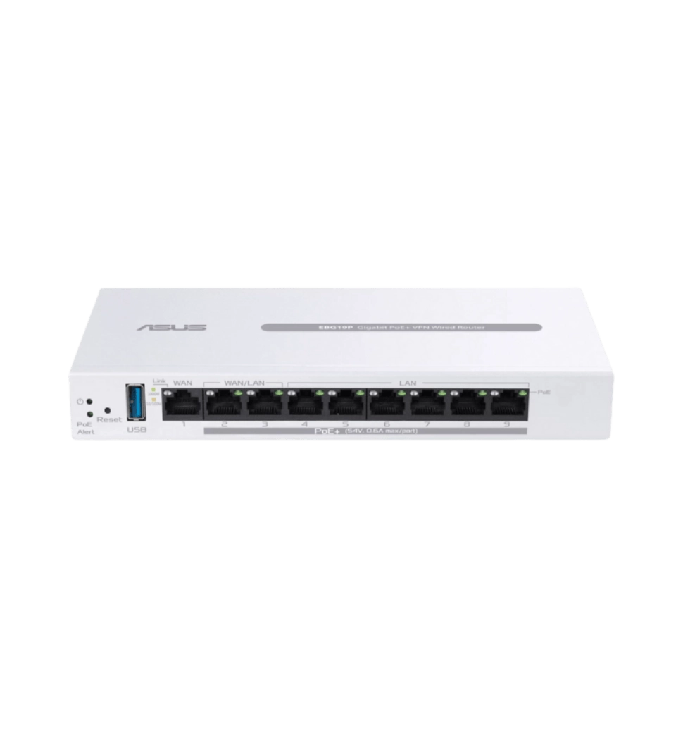 Маршрутизатор ASUS ExpertWiFi EBG19P 8xGE LAN (8xPoE), 1xGE WAN,  1xUSB 3.2, 123W, BT