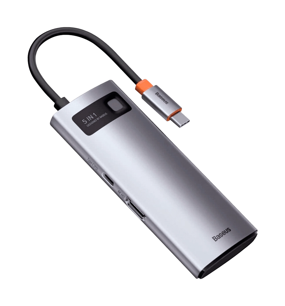 Хаб Baseus Multifunctional Metal Gleam 5- in-1 Type-C (Gray) (CAHUB-CX0G)