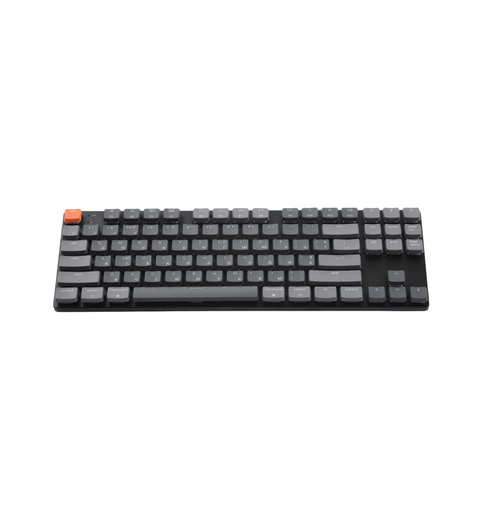 Клавіатура механічна Keychron K1SE 87Key, Gateron Red, BT/USB-A, Low Profile, EN/UKR, White Led, чор