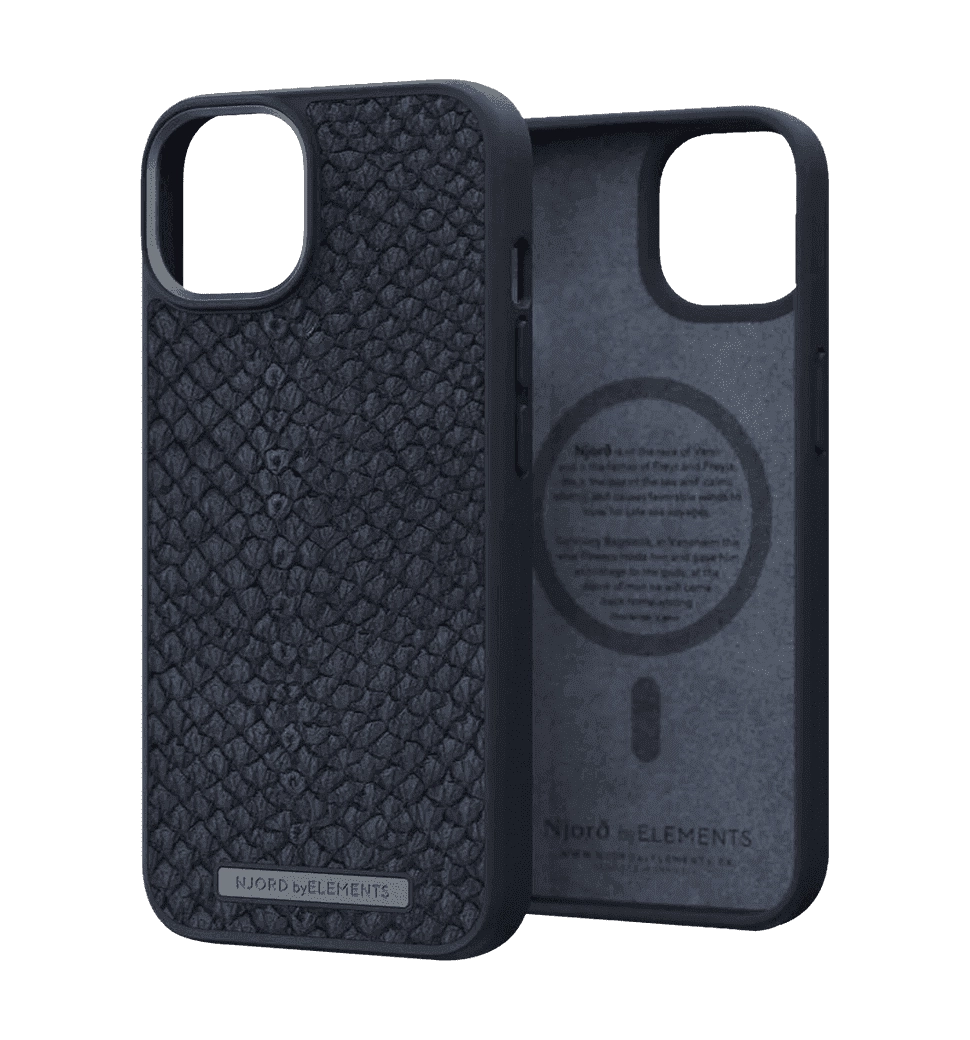 Чохол Njord Salmon Leather MagSafe Case Black for iPhone 14 (NA41SL00)