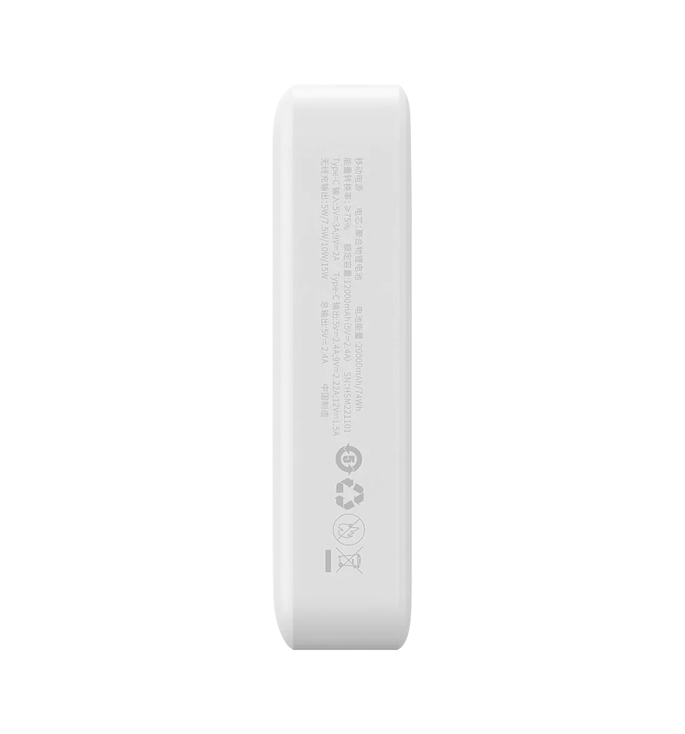 Зовнійшній акумулятор Baseus Magnetic Mini Wireless 20000mAh 20W White (PPCX150002)