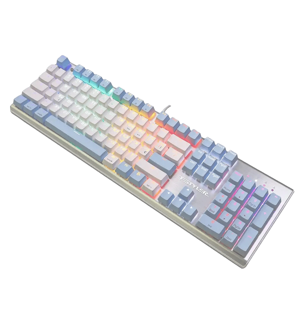 Клавіатура ігрова механічна A4-Tech FS100 (Icy Blue), USB, сріблястий