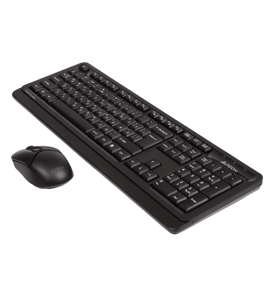 A4Tech Fstyler FG1012S, комплект беспроводной клавиатура с мышью, цвет черный