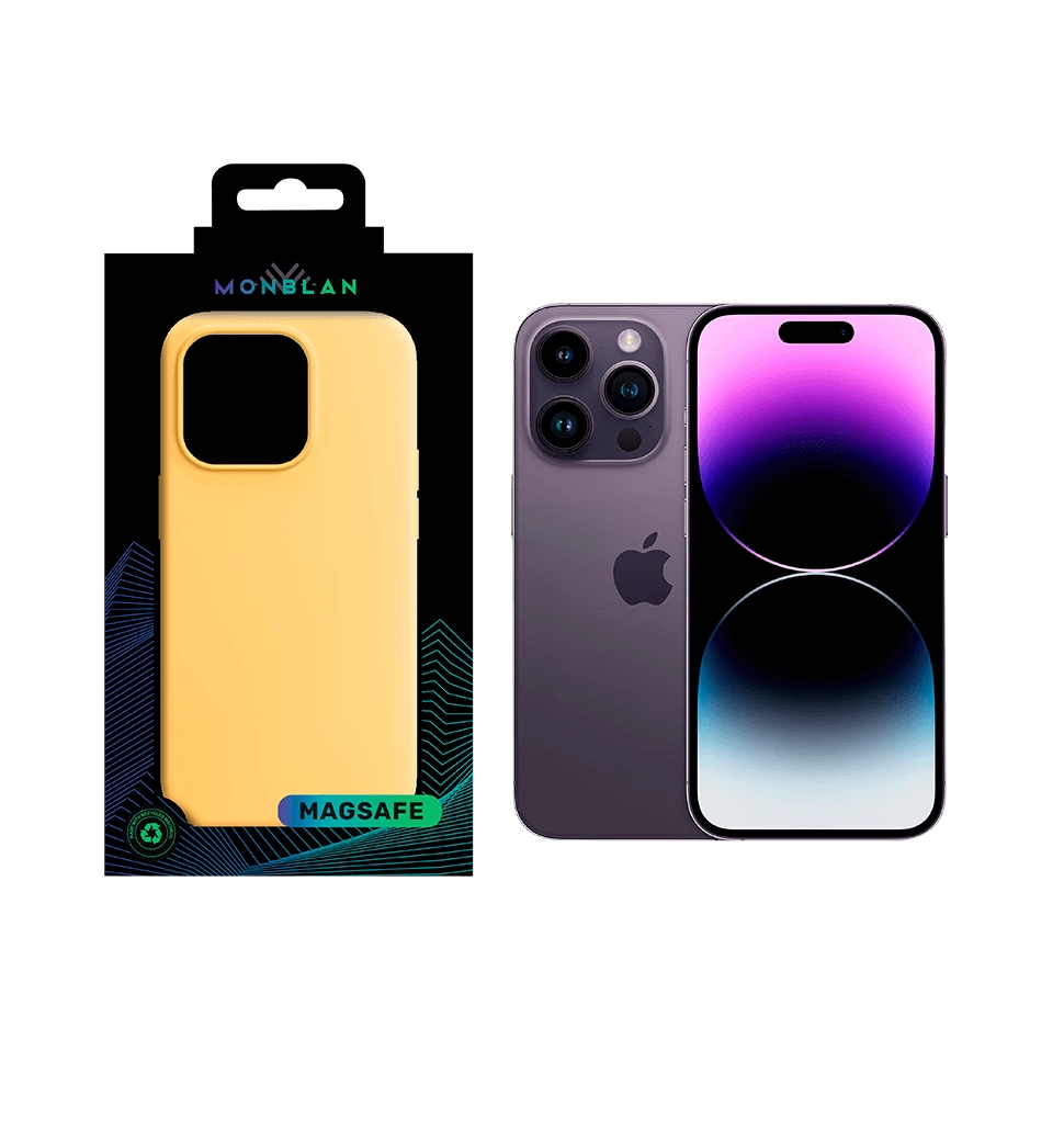 Чохол Monblan для iPhone 14 Pro Magnetic Silicone MagSafe (Sunglow)