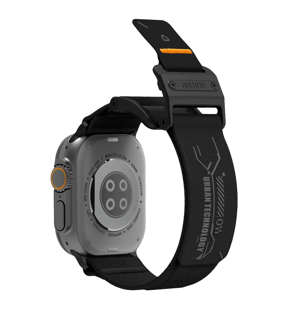 Ремінець AULUMU A11 band for Apple Watch, Black buckle+Black Strap black+black 22mm A11-NL-BK-BK