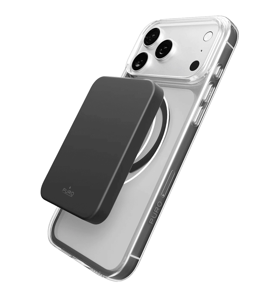 Чохол Puro Cover in TPU+PC "LITE MAG" with Magsafe for iPhone 17 Pro, Тransparent and dark grey PUIPC17P63LITEMDKGR