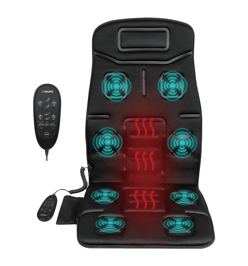 Масажна накидка на на крісло NAIPO Portable Seat Cushion with Vibration and Heat з підігрівом та віб