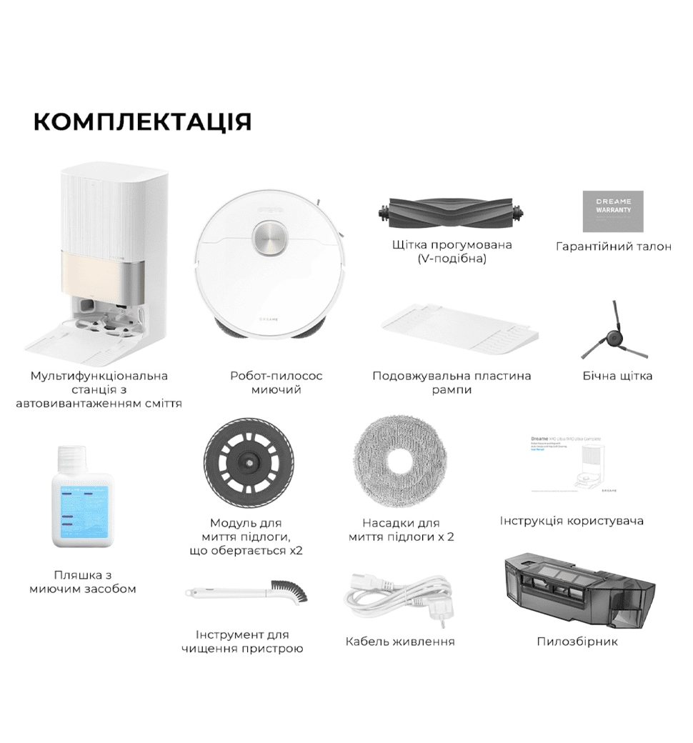 Робот-пилосос миючий Dreame X40 Ultra White