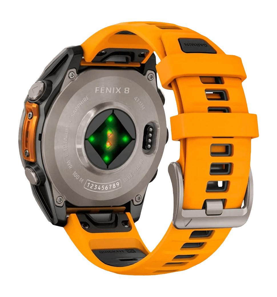 Спортивные часы Garmin Fenix 8 51mm AMOLED Sapphire Titanium w. Spark Orange/Graphite Silicone Band (010-02905-10/11) UA